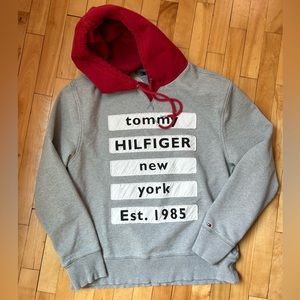 Tommy Hilfiger Gray Hoodie with Red Hood